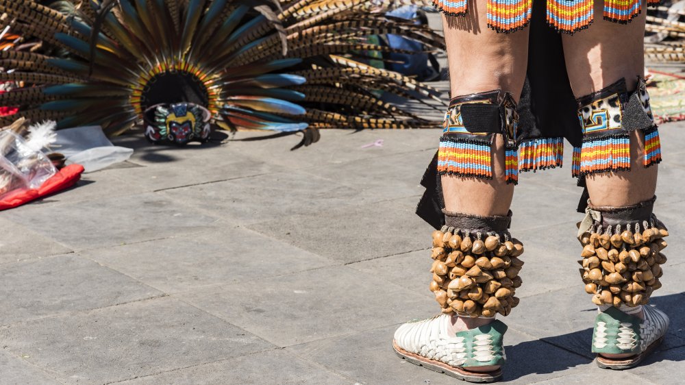 Aztec ceremonial clothes and headdress