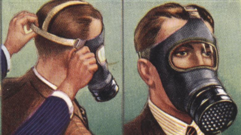 Gas mask demonstration