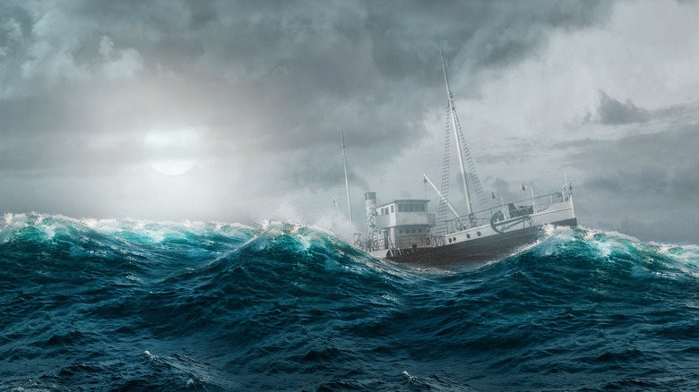 a ship in rough weather