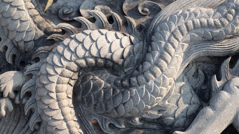 Marble dragon carving 