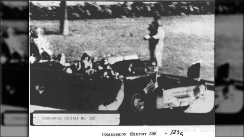 frame from zapruder film of jfk's limo