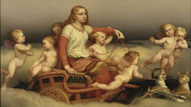 norse goddess freya on chariot