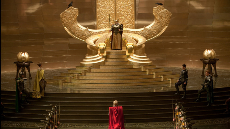 thor in odin's throne room