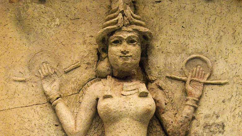 goddess ishtar carving stone
