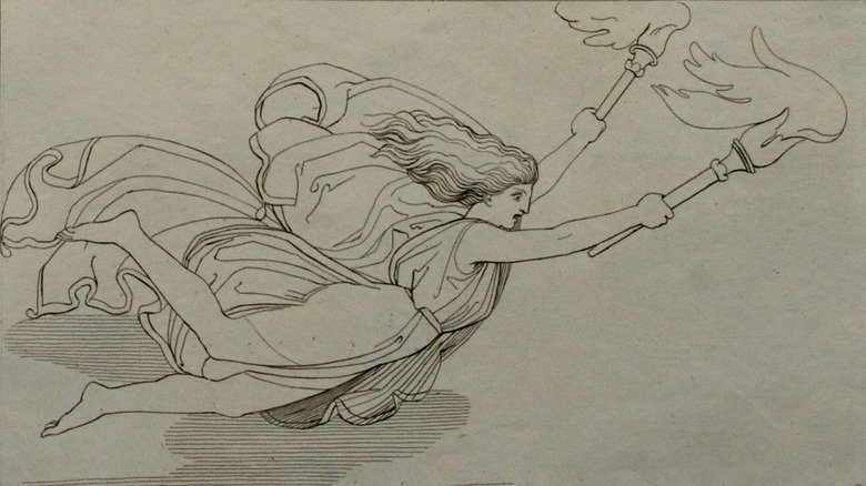 Iris carrying torches for Zeus