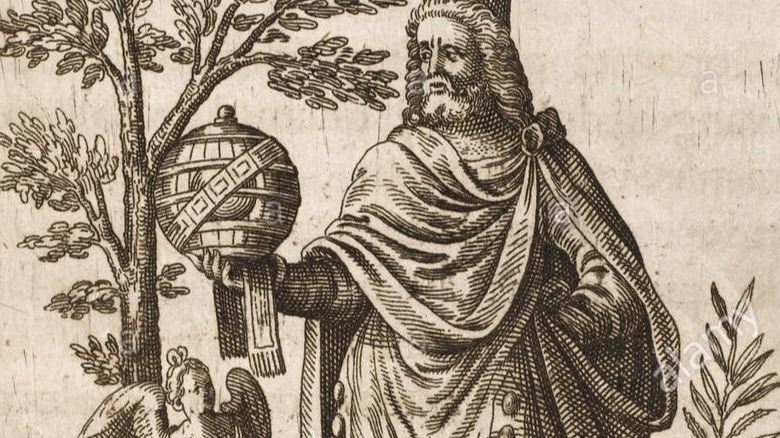 apollonius the philosopher holding an orb