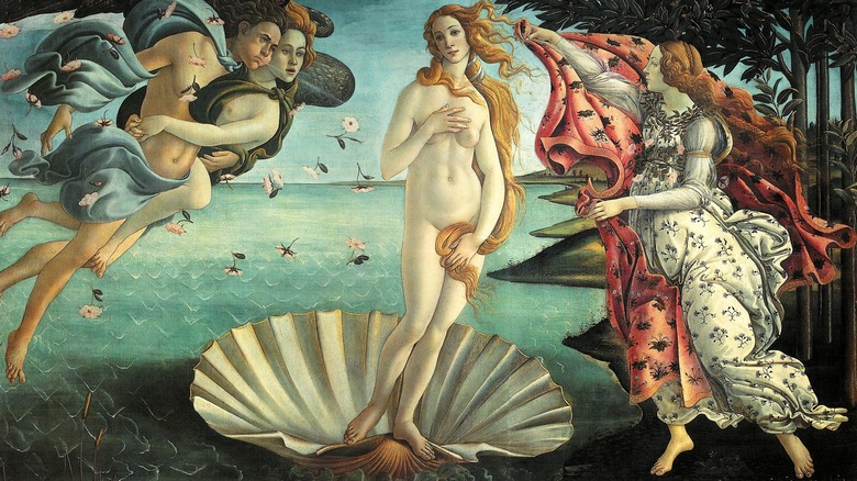 painting of woman in a shell