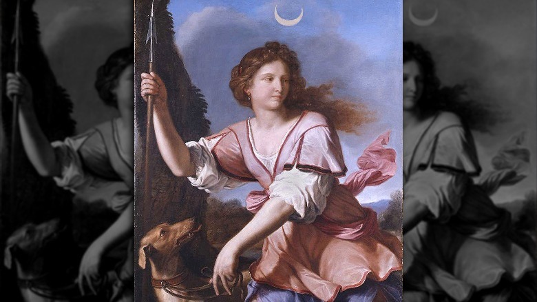 Artemis with her hunting dog
