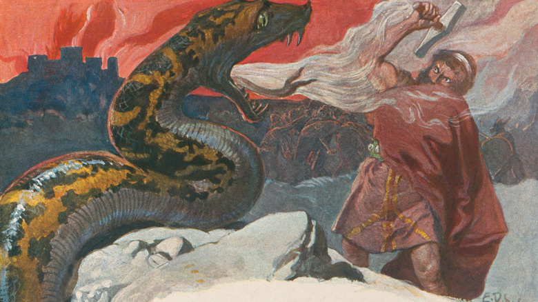 thor midgard serpent painting