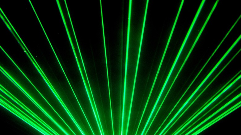 green laser beams