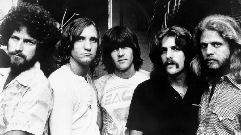 The Eagles posing sullen long hair