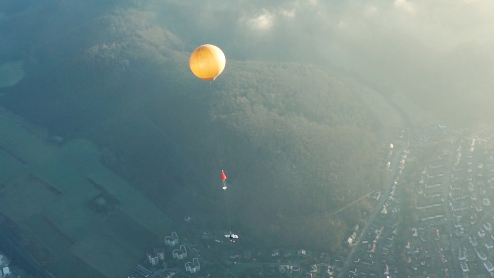 Floating weather balloon