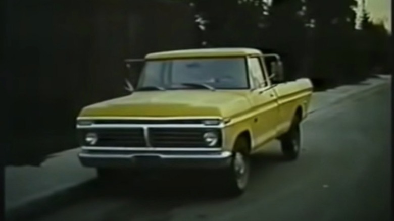 Yellow truck used in chase