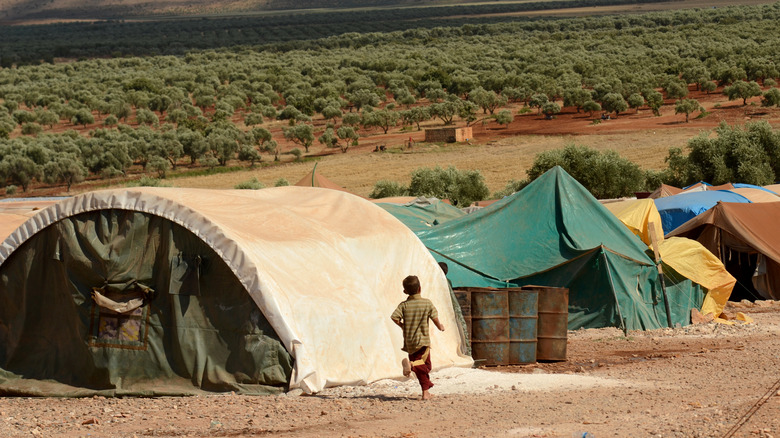 A displacement camp in Syria in 2013