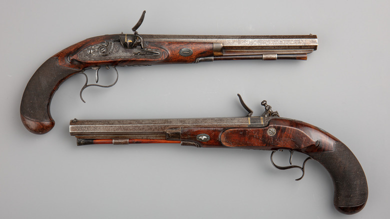 Two Flintlock dueling pistols 