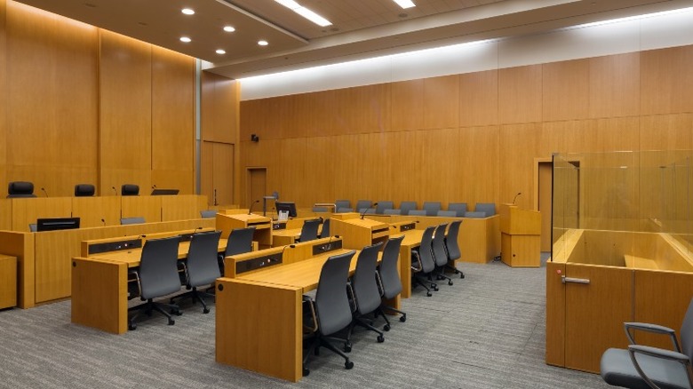 a modern courtroom