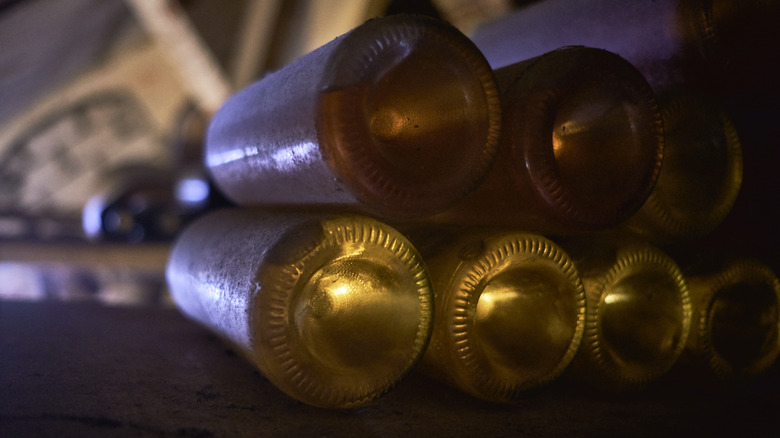 dusty wine bottles