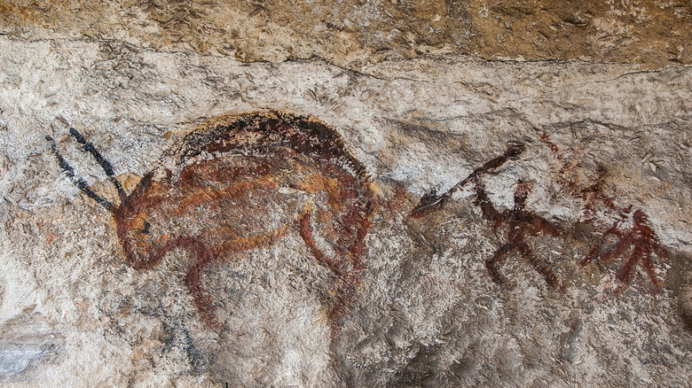 Primitive cave art