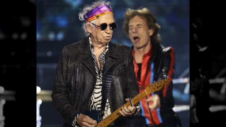 Richards and Jagger performing onstage