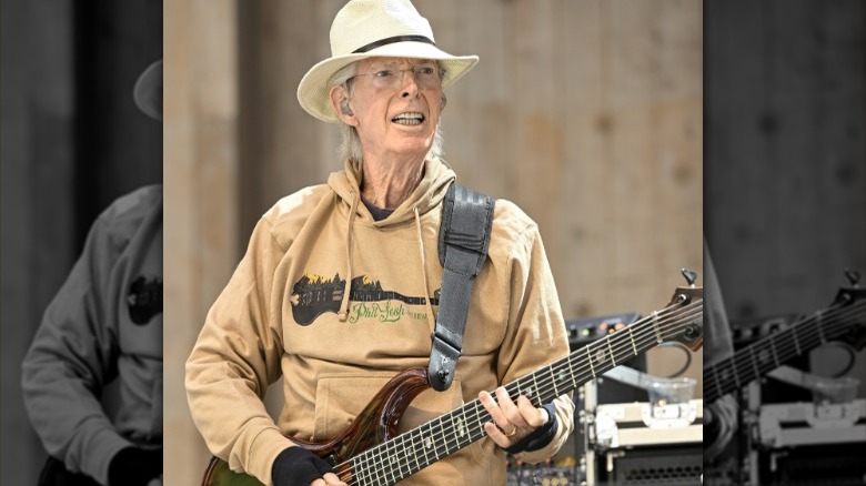 Phil Lesh playing bass on stage