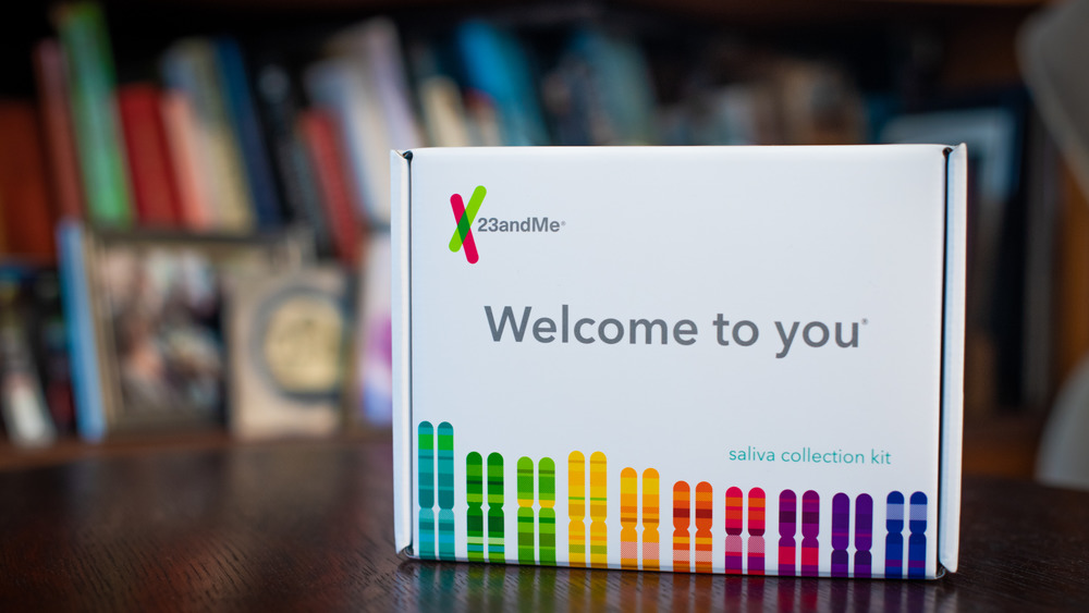 23andMe Box sitting on a table