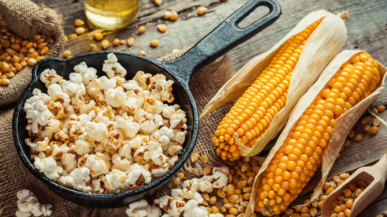 popcorn and corn on the cob