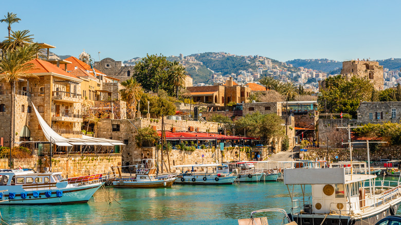 Boats dock in Byblos, Lebanon harbor