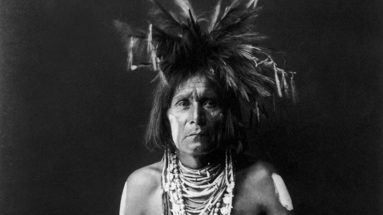 Hopi man in headdress