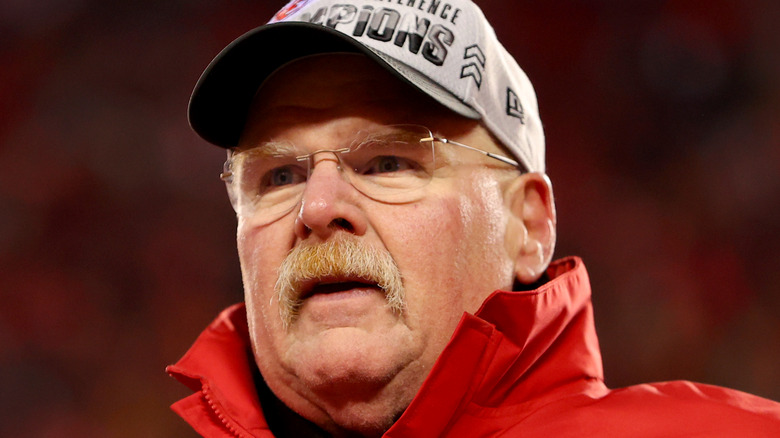 Andy Reid staring ahead