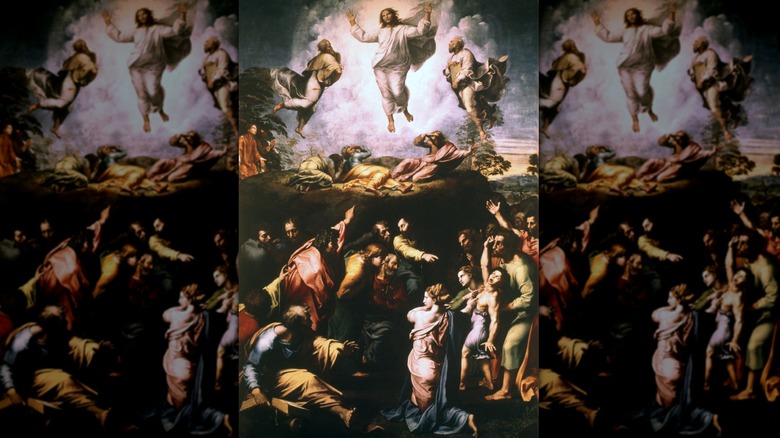 The disciples witness the transfiguration of Christ