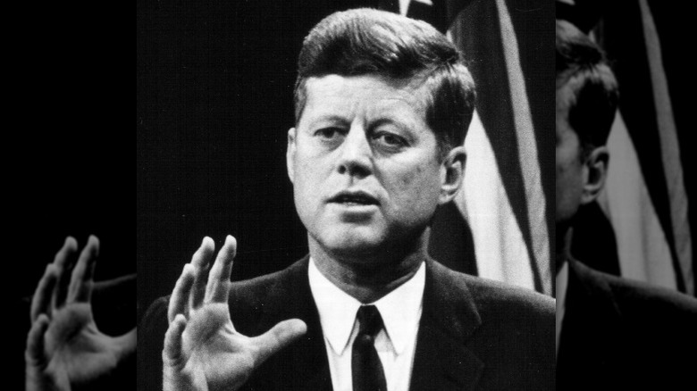 Kennedy speaking at 1963 press conference