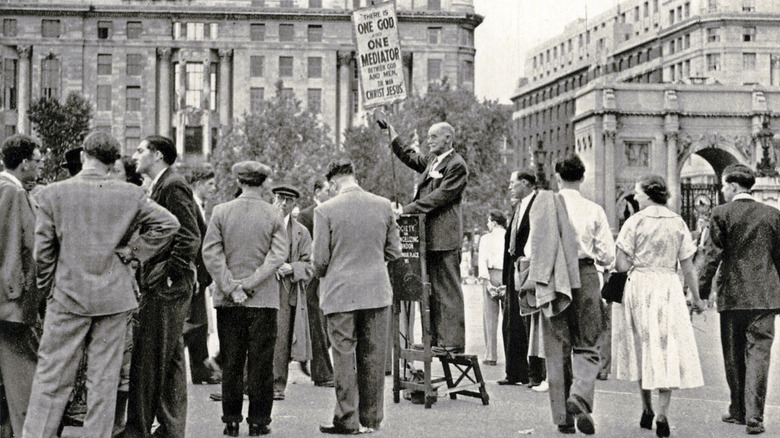 Scene from Speakers' Corner, London