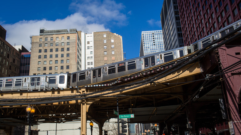 Elevated train in Chicago