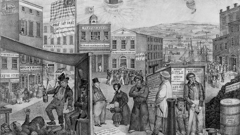 political cartoon of new york city in 1837