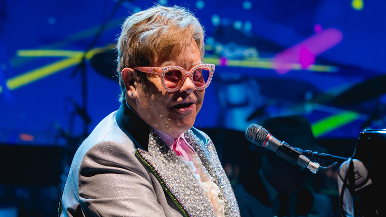 Elton John microphone on stage