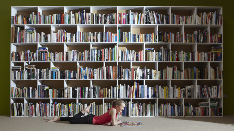 Child reading books