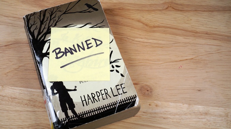 Banned sticker on To Kill a Mockingbird