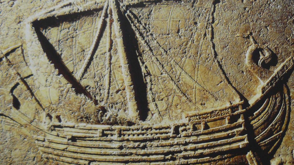 Phoenician ship carved onto a sarcophagus, 200 CE