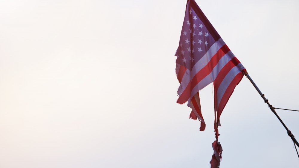 tattered USA flag