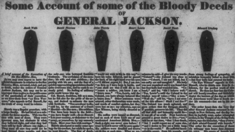 Handbill headline "... bloody deeds of Gen. Jackson"