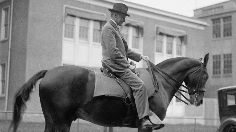 Calvin Coolidge on horseback