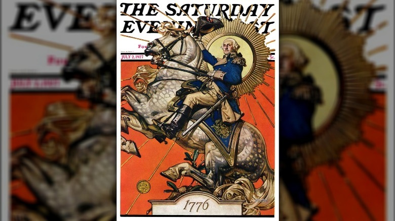 Magazine cover George Washington riding horse