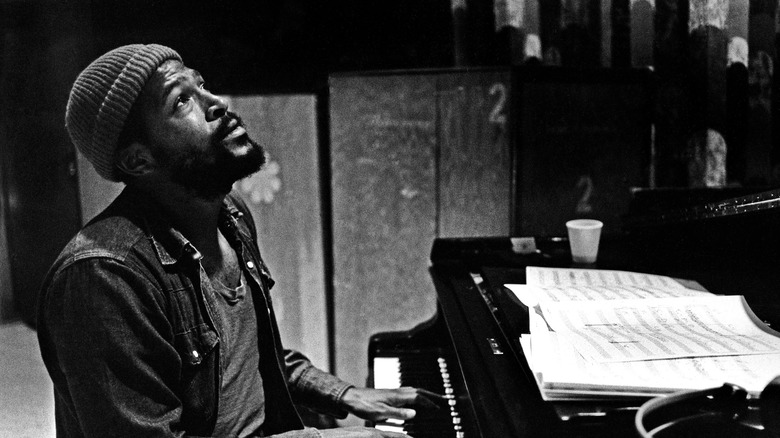 Marvin Gaye playing piano