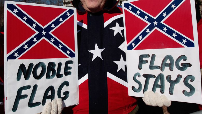 The Confederate Flag signs