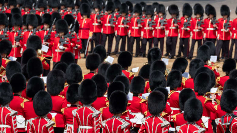 British royal guards marching