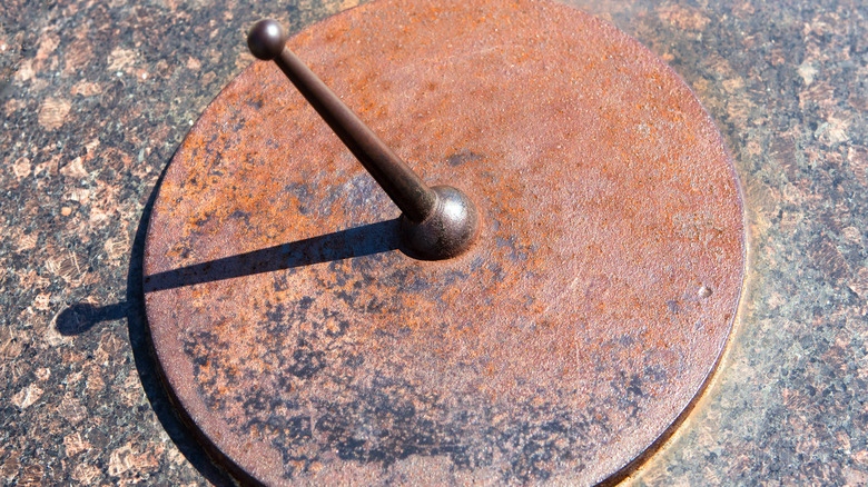 Rusty old sundial
