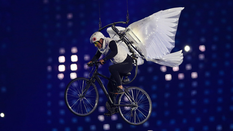 Man in dove costume, 2012 Olympics