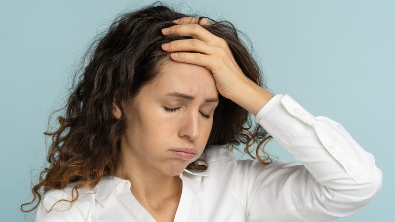 woman looking stressed out