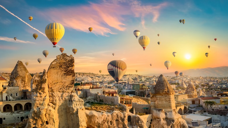 balloons flying over turkey