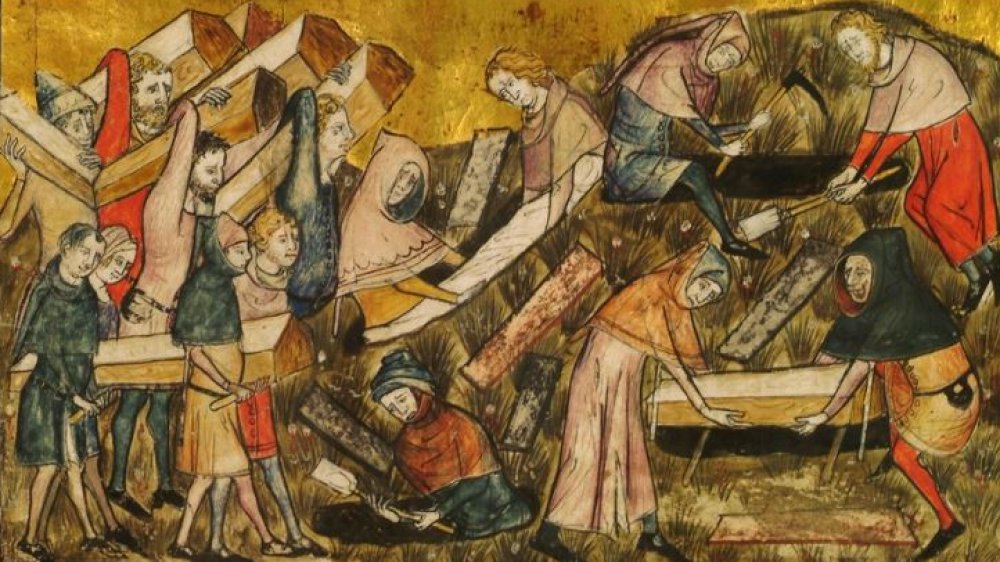 An illustration of the Black Death in 1353 by Gilles li Muisit